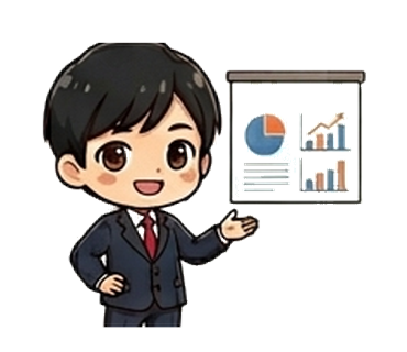 自分の状況を説明する人物のイラスト