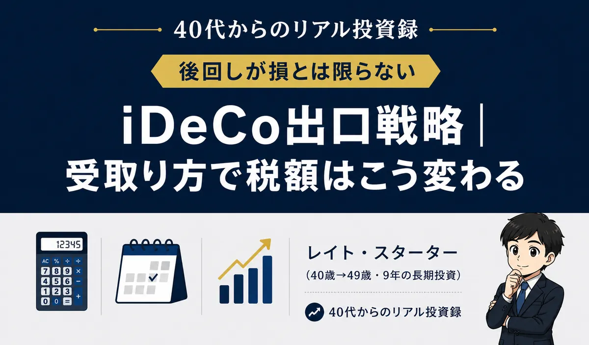 iDeCo出口戦略と10年ルール｜退職金と同年受取で税額ゼロだった49歳の試算記録