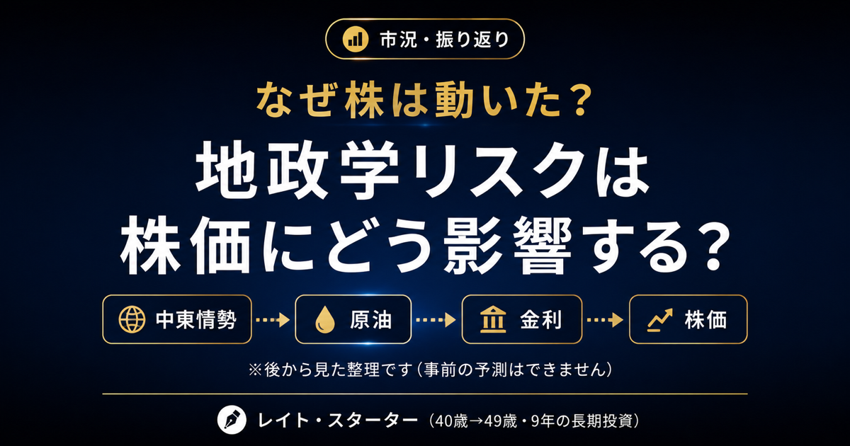 地政学リスクは株価にどう影響する？2026年6月の乱高下を40代投資家が因果でたどる