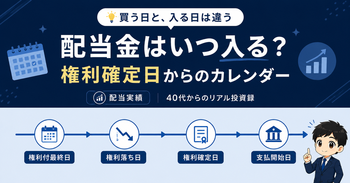 配当金はいつ入る？権利確定日・権利付最終日と入金カレンダー